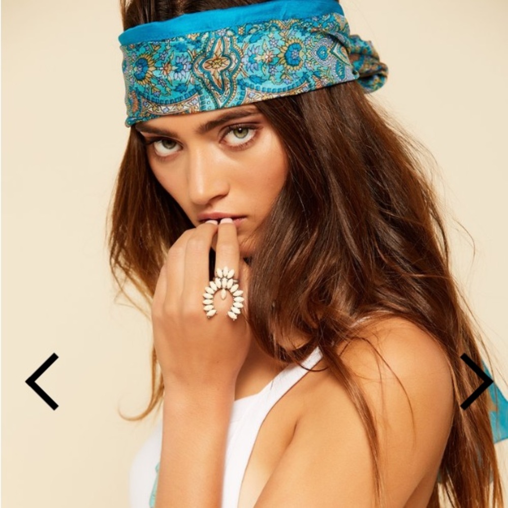 Silk Teal Head Scarf Wrap